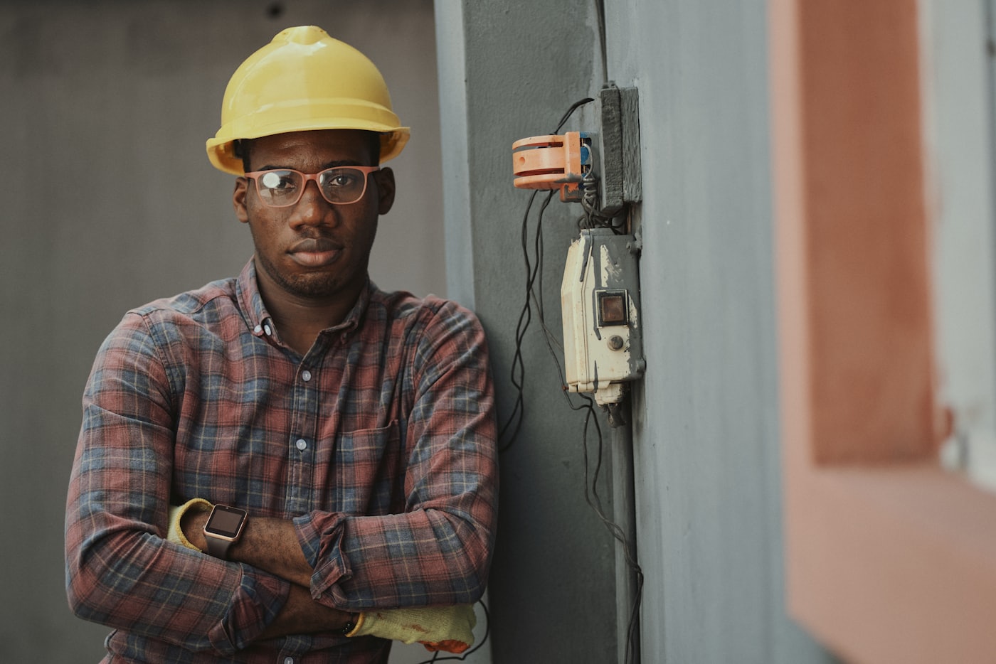 A maintenance worker servicing a commercial space
